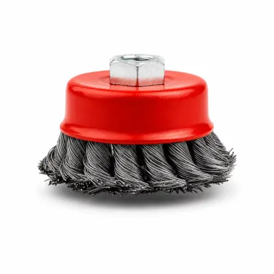 Perie cupa de sarma cu fir crimpat de 65 mm - pentru Curatare si Polizare