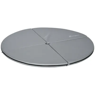HOMCOM Saltea pliabilă pentru pole dance - saltea pole dance - saltea de protecție Ø 150 cm grosime 5 cm - acoperire din plastic gri | Aosom Romania