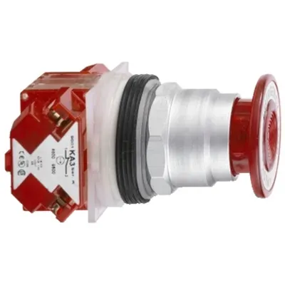 Buton Ø 30 - Rama Met. - Cap Tip Ciuperca Ø 57 Mm - Rosu - Apas./Trag. - 1 Nc