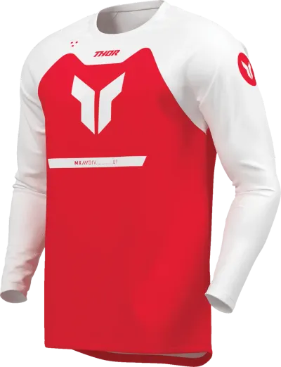 Tricou atv cross Thor Ridemode Menace, culoare rosu alb, marime 2XL