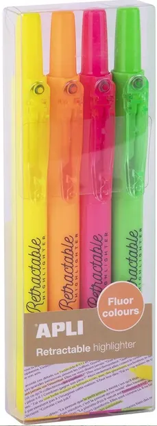 Textmarker mecanic Apli - 4 culori neon