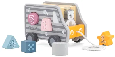 Jucărie din lemn Viga Polar B - camion sortare și transport