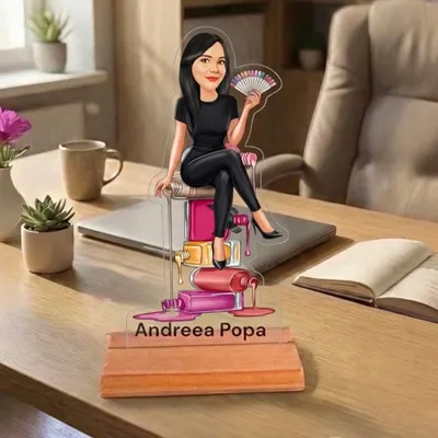 Caricatura pentru Tehnician Unghii - Statueta Personalizata tip Trofeu