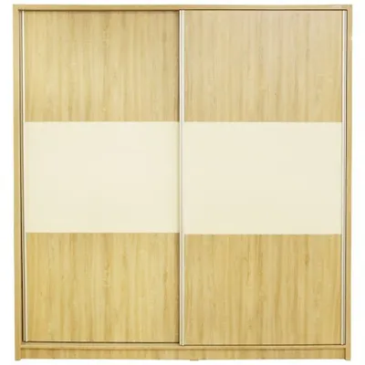 Dulap Milano cu usi culisante, 206 x 220 x 60 cm, Sonoma / Vanilie