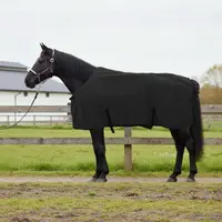 vidaXL Pătură pentru cai Negru 125 cm Fleece din poliester