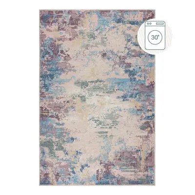 Covor albastru/mov lavabil din amestec de fibre reciclate 120x170 cm Reid – Flair Rugs