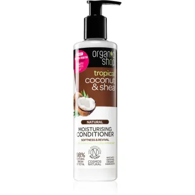 Organic Shop Natural Coconut & Shea balsam hidratant pentru păr uscat și deteriorat 280 ml