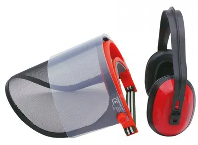 Set de protecție Premium - Scut cu antifoane, cu plasă metalică, roșu