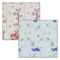 Covoras de joaca, Bebe Stars, Pliabil, Impermeabil, 150 x 150 cm, BPA Free, Conform cu standardul european de securitate EN71, Multicolor