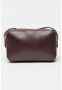Geanta crossbody din piele ecologica cu model monograma - Violet tyrian