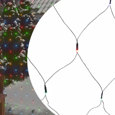 vidaXL Plasă lumini Crăciun colorată 3x3 m 306 LED interior/exterior