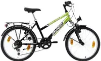 Bicicletă pentru copii ikesport - AVIGO Park' N Ride Girl, 20", 355 mm, negru/verde