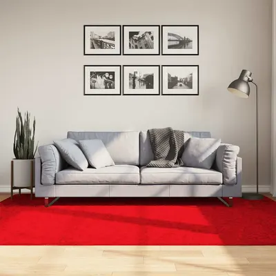 vidaXL Covor „OVIEDO”, fire scurte, roșu, 160x230 cm