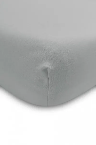 Cearsaf din bumbac Sensillo Jersey Deluxe Gri 120x60 cm cu elastic roata