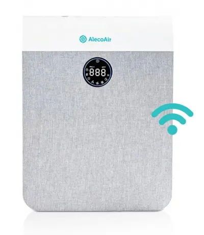 Purificator de aer AlecoAir P28 Fabric, Wi-Fi, Lampa UV-C, Filtru True HEPA si Carbune Activ, PM 2.5