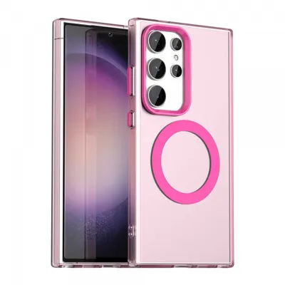 Husa MagSafe pentru Samsung Galaxy S23 Ultra S918, Techsuit, CandyCase, Roz