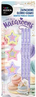 Set creioane Kidea – Cu gume de șters parfumate, Macaron franțuzesc