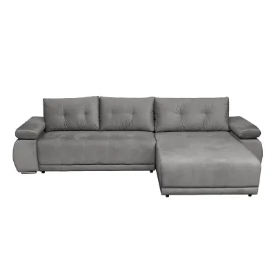 Coltar extensibil SAINT TROPEZ, cu arcuri si lada depozitare, colt interschimbabil, gri deschis, 315x204x85 cm