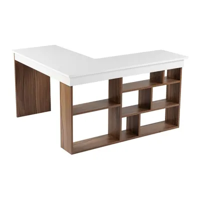 Birou cu aspect de lemn de nuc 120x130 cm Vesper – Kalune Design