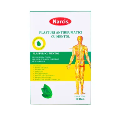 Plasturi antireumatici 12*18cm mentol (5 buc / amb.)