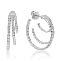 Cercei on ear din aur alb cu diamante de 2.5ct