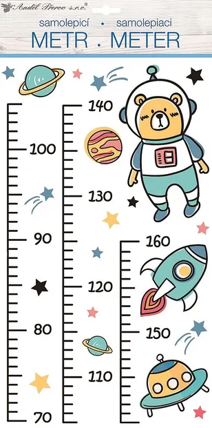 Metru de perete pentru copii Andel Prerov - Univers, până la 160 cm