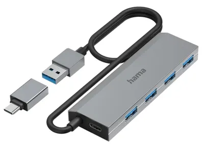 USB Hub Hama - 200138, 5 porturi, argintiu