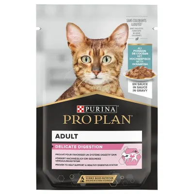 Hrana umeda pentru pisici Pro Plan Delicate Nutrisavour, Peste Oceanic in sos, 85g