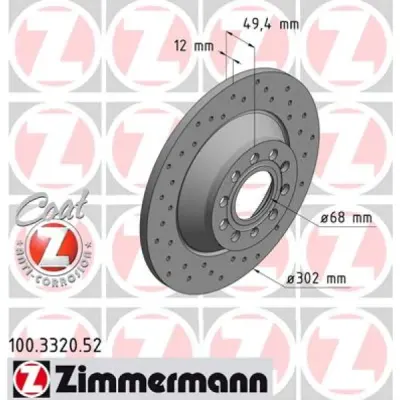 Disc frana ZIMMERMANN 100.3320.52