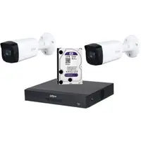 Sistem de supraveghere Dahua DH-2CEXT80M-5MP_HDD HDCVI cu HDD si 2 camere de exterior de 5MP, IR 80m, Starlight
