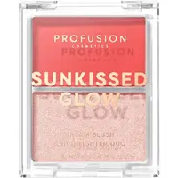 Paleta Duo Blush Cremos + Iluminator Stralucitor Sunkissed Glow Nuanta Coral Heatwave