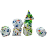 Set 7 Zaruri Chessex Brush Polyhedral - Breezy/Albastru