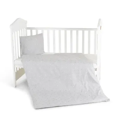Set lenjerie de pat Moni Hugzz 60 x 120 cm 3 piese stelute gri