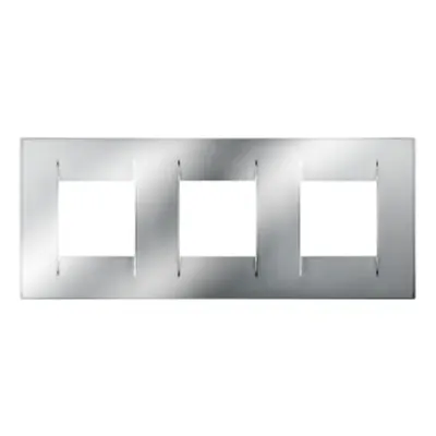 Placa ornament CProiector HORUS GEO International - IN METALLISED TECHNOPOLYMER - 2+2+2 modul HORIZONTAL - CHROME - CProiector HORUS