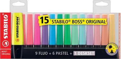 Set de etichete text Stabilo Boss Original - 15 culori