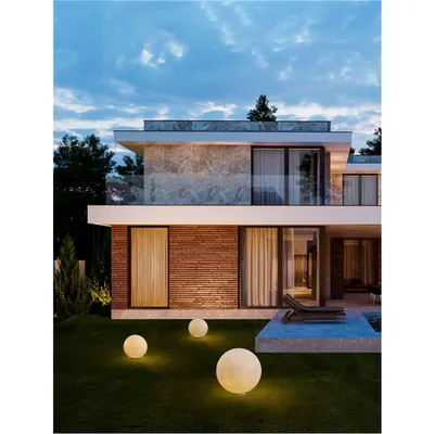 Pitic MOON Alb Textura Resign & Alb Baza cu Spike LED · E27 · 1x12 Wat 220-240 Volt IP65 Fara bec