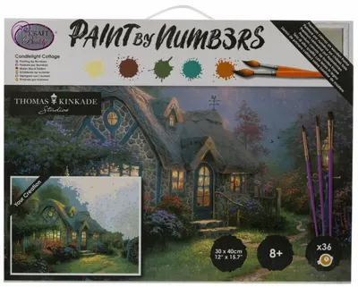 Set pictură pe numere Craft Buddy - Căsuță la lumina lumânărilor