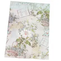 Foi de ambalat decorative model floral vintage - turcoaz (set 10 buc) - Default Title