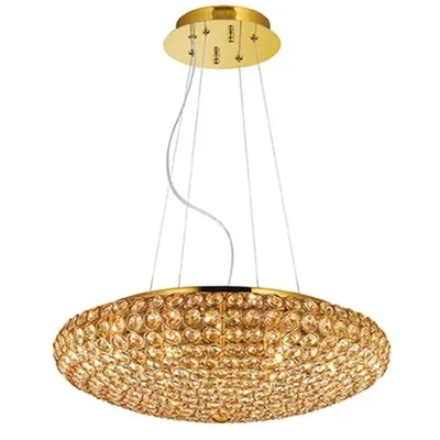 Corp de iluminat cu cristale incorporate in interior 7x40W Auriu