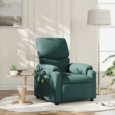 Gossi fotoliu de masaj rabatabil, verde inchis, material textil