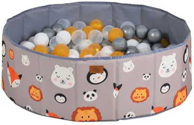 Piscină pliabilă Moni Toys - cu 90 de bile, Melo-animals