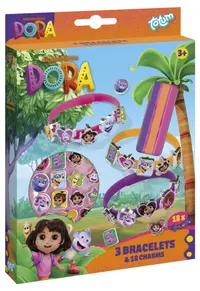 Set creativ Totum - Dora The Explorer, Creează-ți singur brățări, 3 bucăți