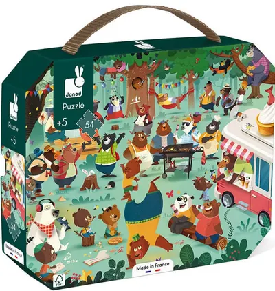 Puzzle pentru copii Janod - familia de ursi, 54 piese