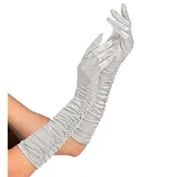 Manusi satin plisate argintii Widmann Italia 34316