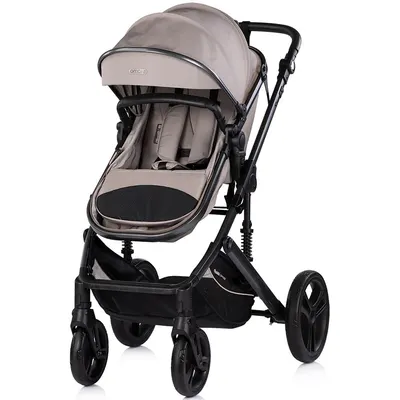 Carucior transformabil 2 in 1 pentru copii Chipolino Amore Latte cu suspensii, sezut reversibil, accesorii, greutate suportata 22 kg