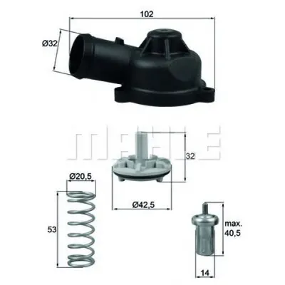 Termostat, lichid racire MAHLE ORIGINAL TI 244 83D