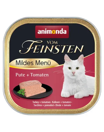 ANIMONDA Vom Feinsten Mild Menü hrană umedă tip pate pentru pisici cu curcan și roșii 100 g