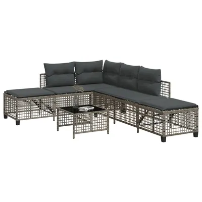 Gossi set mobilier coltar de gradina cu perne 3 piese gri poliratan