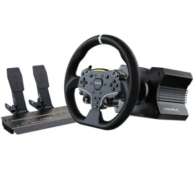 Volan cu pedale si baza Moza R5 RS20 Set, PC (Negru)