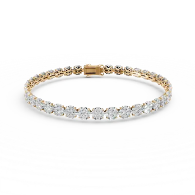 Bratara tennis din aur galben cu diamante de 3ct